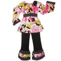 Ann Loren Girl's Floral Peasant Top and Pant Set