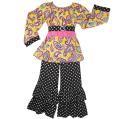 AnnLoren Boutique Girl's Paisley Top and Polka Dot Pants Set