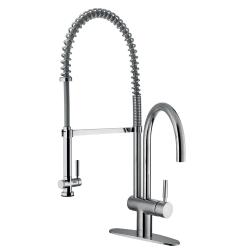 Vigo Chrome Pull-Down Spray Kitchen Faucet with Deck Plate