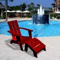 Outdoor Wood Adirondack Chair and Foot Rest