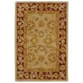 Handmade Traditional Mahal Ancestry Red/ Ivory Wool Rug (2' x 3')