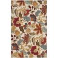 Handmade Blossom Ivory Wool Rug (4' x 6')