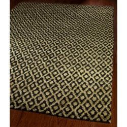 Hand-knotted Vegetable Dye Black/ Gold Rug (9' x 12')