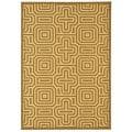 Poolside Brown/ Natural Indoor Outdoor Rug (6'7 x 9'6)