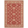 Courtyard Indoor/ Outdoor Poolside Red/ Creme Polypropylene Rug (6'7 x 9'6)