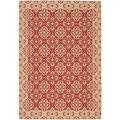 Indoor/ Outdoor Red/ Creme Rug (2'7 x 5')