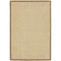 Handmade Rya Bouquet Beige Wool and Silk Rug (4'6 x 5'6)