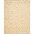 Handmade Zen Bouquet Beige Wool and Silk Rug (7'6 x 9'6)