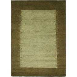 Hand-knotted Gabeh Solo Teal Wool Rug (7'6 x 9'6)