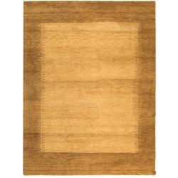 Hand-knotted Gabeh Solo Caramel Wool Rug (5' x 8')