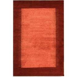 Hand-knotted Gabeh Solo Rose Wool Rug (7'6 x 9'6)