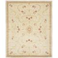 Handmade Zon Bouquet Beige Wool and Silk Rug (5' x 8')
