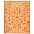 Handmade Zen Bouquet Beige/ Rust Wool and Silk Rug (5' x 8')