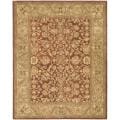 Handmade Taj Mahal Rust/ Green Wool Rug (6' x 9')