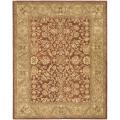 Handmade Taj Mahal Rust/ Green Wool Rug (7'6 x 9'6)