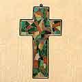 Stained Glass 'Devout' Wall Cross (Mexico)