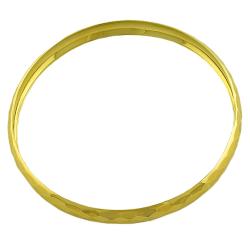 14k Yellow Gold 7-mm Diamond-cut Slip-on Bangle Bracelet