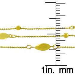 14k Yellow Gold 3-strand Twist/ Ball Station Necklace