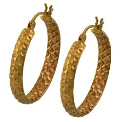 14k Rose Gold 25-mm Diamond-cut Hoop Earrings