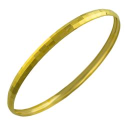 14k Yellow Gold 5-mm Diamond-cut Slip-on Bangle Bracelet