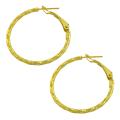 14k Yellow Gold 30-mm Textured Twist Hoop Earrings