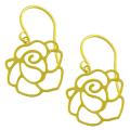 14k Yellow Gold Flower Dangle Earrings