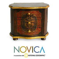 Cedar Wood 'Antique Elegance' Jewelry Box (Peru)