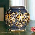 Handcrafted Ceramic 'Thai Sapphire' Celadon Vase (Thailand)