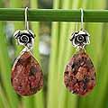 Handcrafted Sterling Silver 'Roses' Jasper Earrings (Thailand)