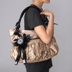 Adi Designs Women's Slouchy Ruched Double Handle Satchel Bag