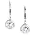Journee Collection Silvertone Round-cut CZ Leverback Earrings