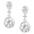 Journee Collection Silvertone Round-cut CZ Dangle Earrings
