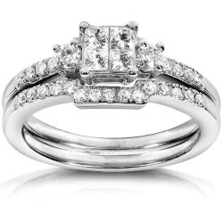 14k White Gold 1/2ct TDW Diamond Bridal Ring Set