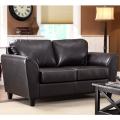 Insten Mathew Dark Brown Faux Leather Loveseat