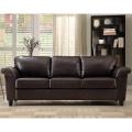 Insten Lucia Dark Brown Faux Leather Sofa