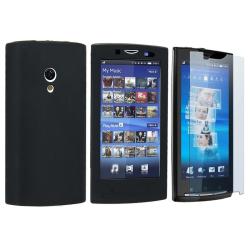 2-piece Silicone Case/ Screen Protector for Sony Ericsson Xperia X10