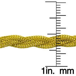 14k Yellow Gold 7-inch Braided Arrow Link Bracelet