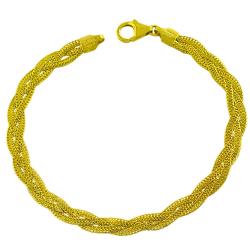 14k Yellow Gold 7-inch Braided Arrow Link Bracelet