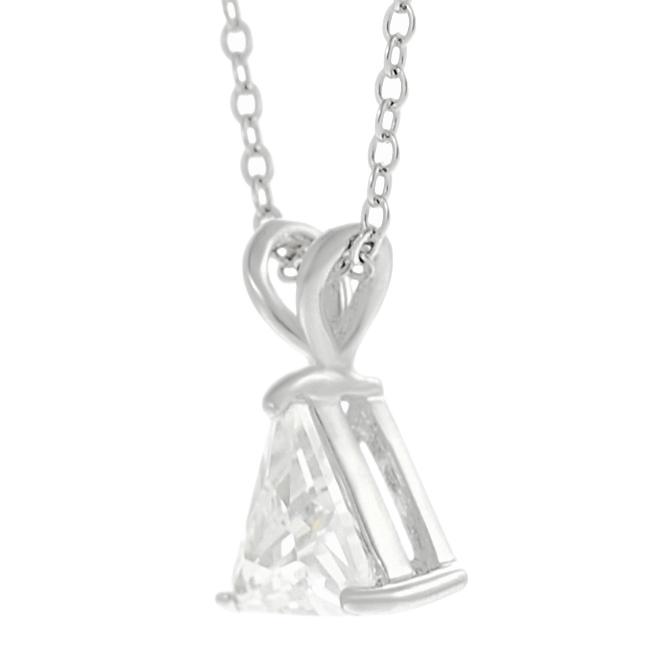 Journee Collection Silvertone Trillion-cut CZ Necklace