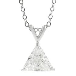 Journee Collection Silvertone Trillion-cut CZ Necklace