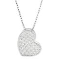 Tressa Silvertone Pave-set CZ Heart Necklace