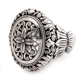 Sterling Silver 'Precious Lotus' Ring (Indonesia)