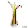 Handblown Glass 'Shooting Star' Murano Vase (Brazil)