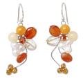 Multi-gemstone 'Radiant Bouquet' Pearl Earrings (5 mm) (Thailand)