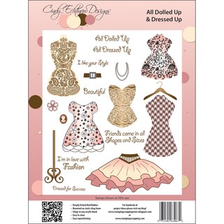 Cindy Echtinaw Designs Spellbinders Matching Rubber Stamps-All Dolled Up & Dressed Up