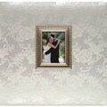 Floral Fabric With Metal Frame Postbound Album 12"X12"-Wedding