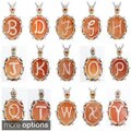 Michael Valitutti Two-tone Carved Shell Initial Pendant