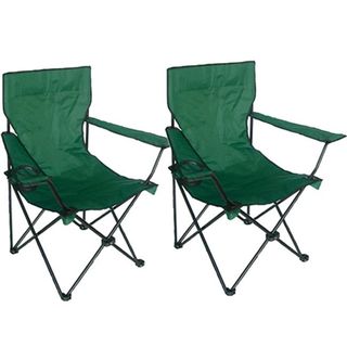 Green Deluxe Folding Armchairs (Pack of 2)