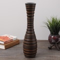 Brown Multi-tone Wood Vase (India)