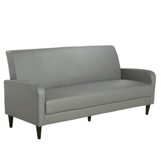 Cool Grey Faux Leather Sofa